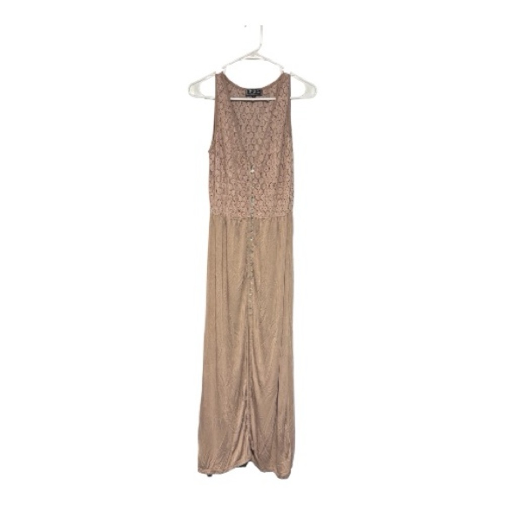 Pol Midi Women's Dress Size Medium, Taupe, Lace Details , Bohemian Sleeveless